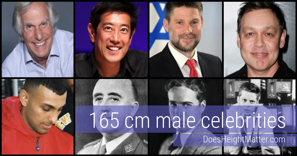 165 cm Male Celebrities and Famous Men