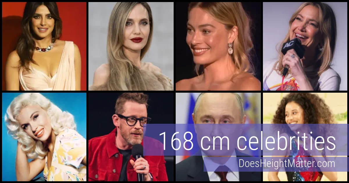 168 cm Celebrities and Famous People