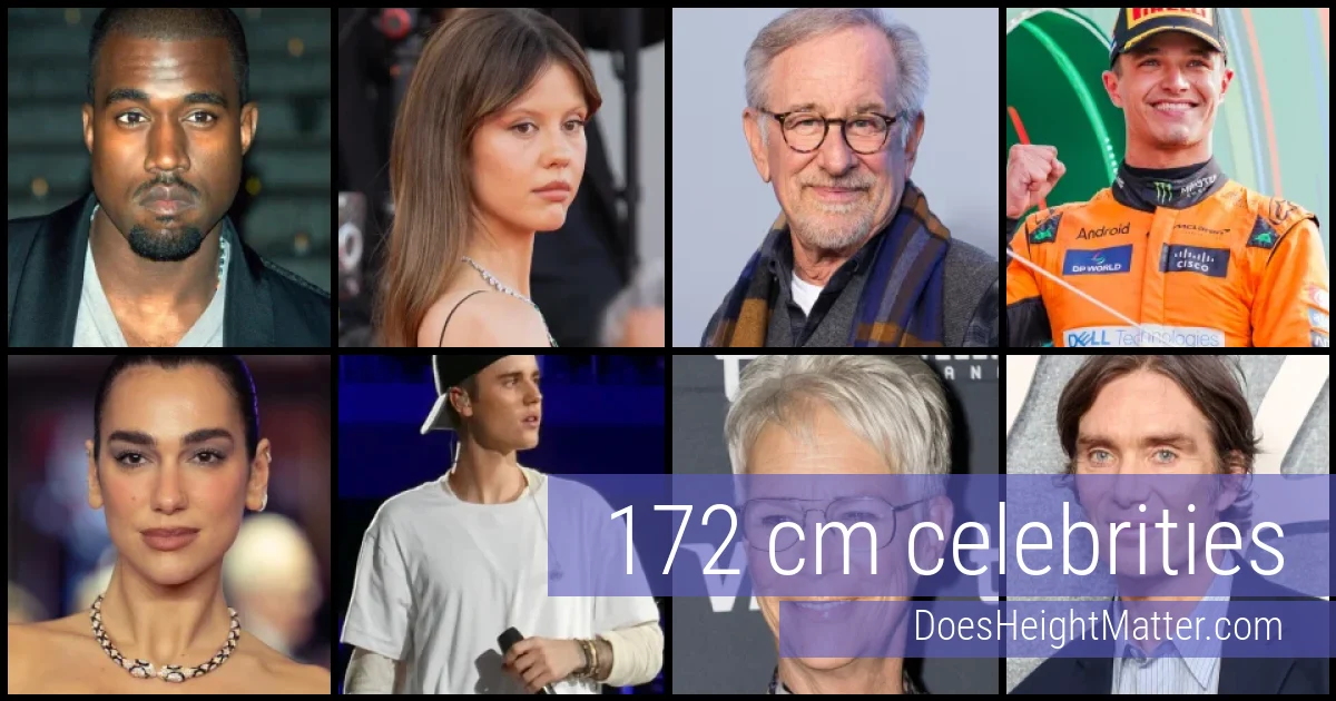 172 cm Celebrities and Famous People