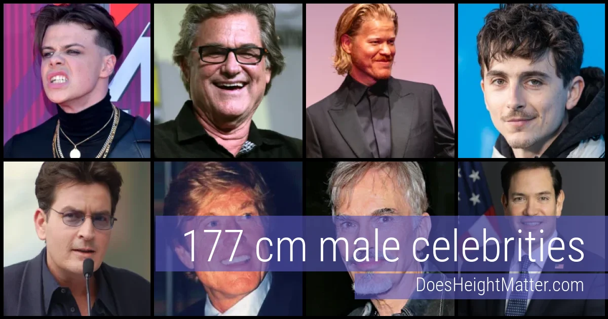 177 cm Male Celebrities and Famous Men