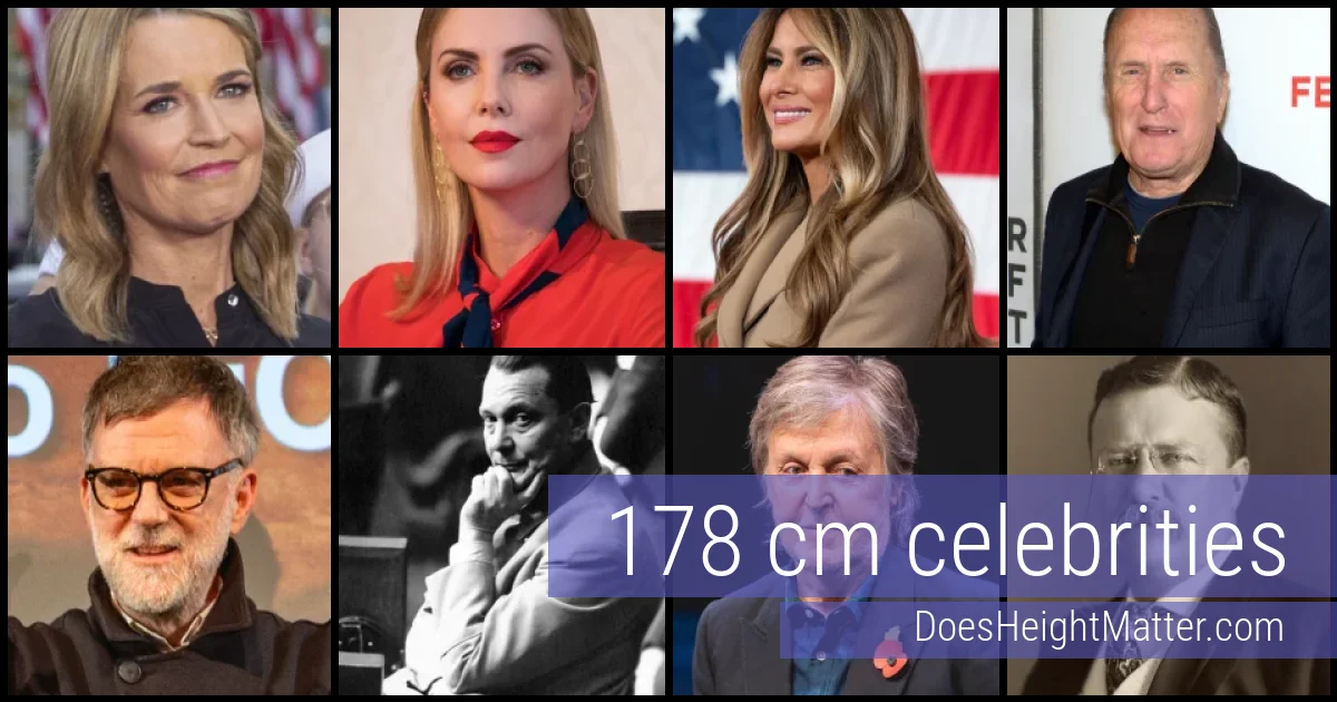 178 cm Celebrities and Famous People