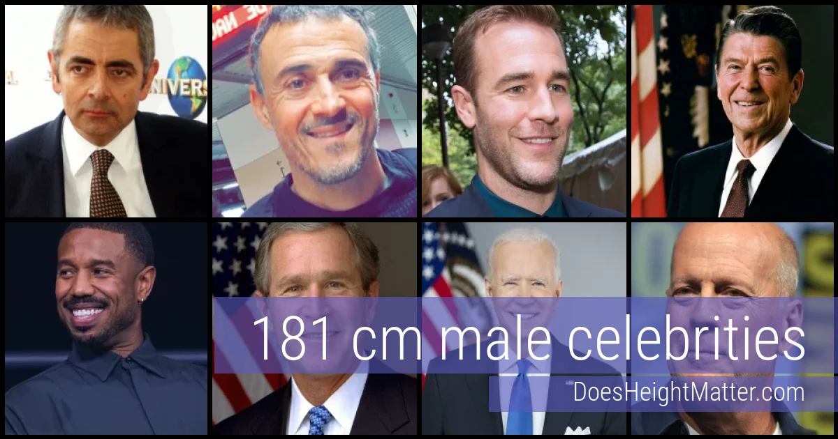 181 cm Male Celebrities and Famous Men