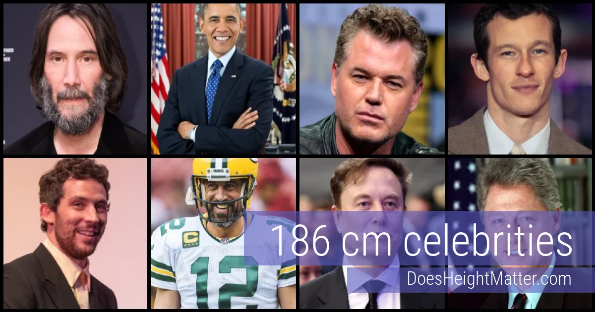 186 cm Celebrities and Famous People