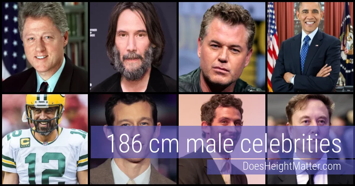 186 cm Male Celebrities and Famous Men