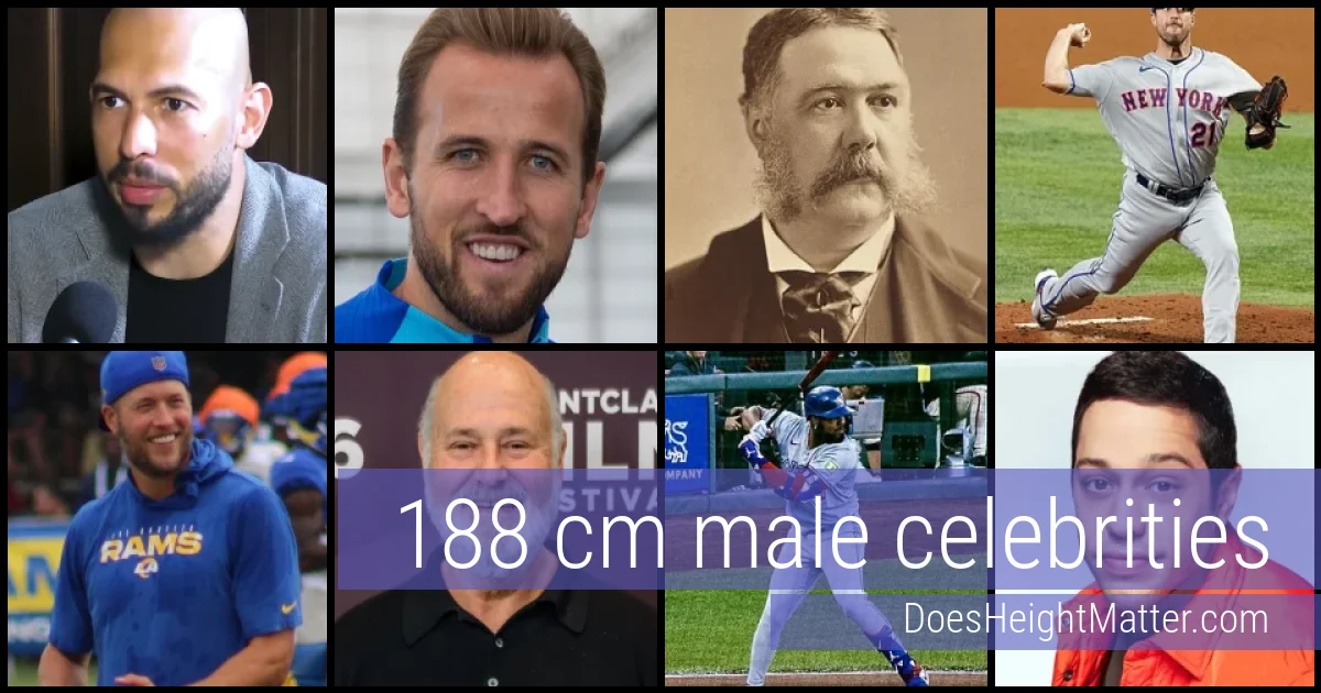 188 cm Male Celebrities and Famous Men