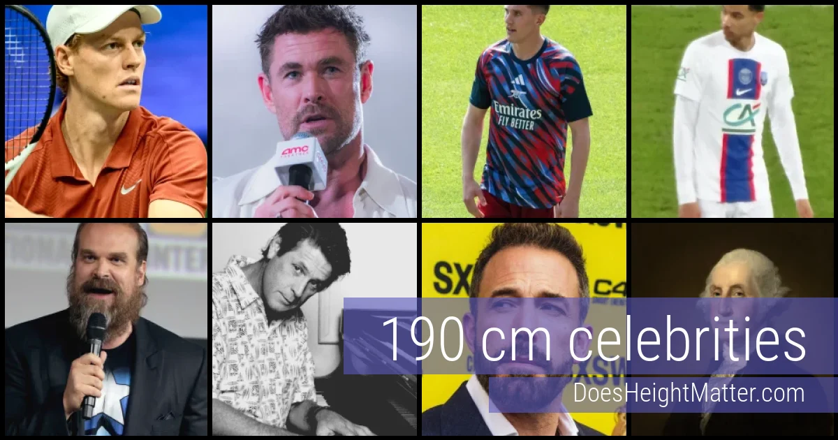 190 cm Celebrities and Famous People