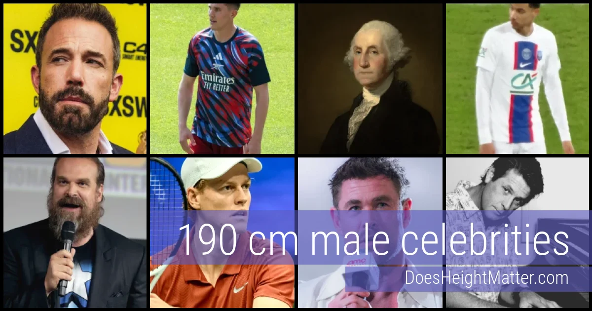 190 cm Male Celebrities and Famous Men