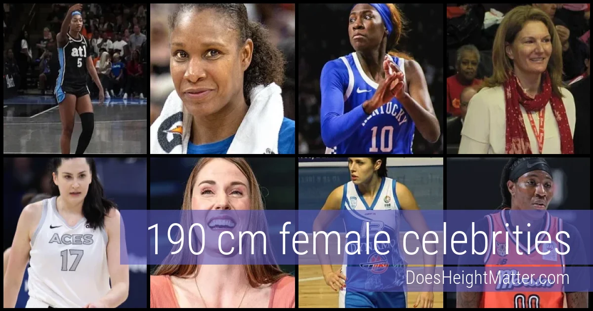 190 cm Female Celebrities and Famous Women