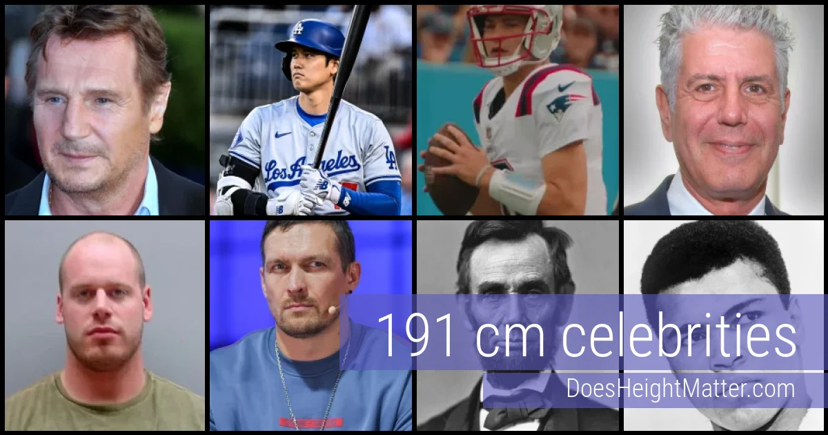 191 cm Celebrities and Famous People