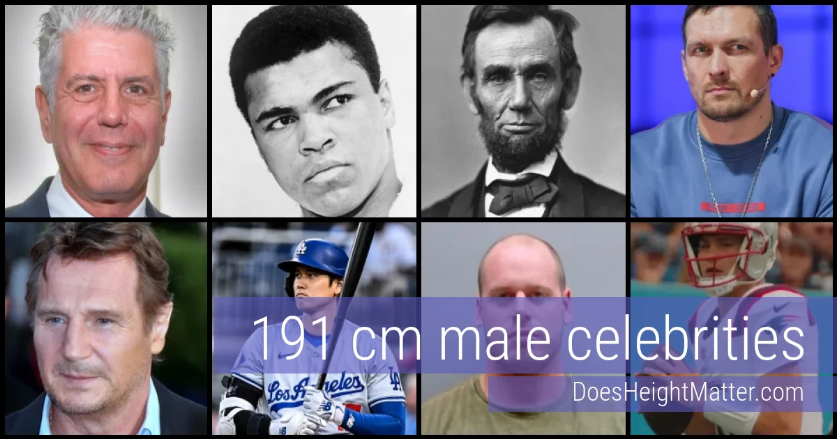 191 cm Male Celebrities and Famous Men