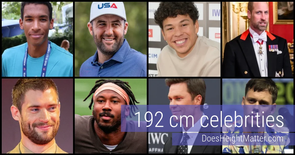 192 cm Celebrities and Famous People