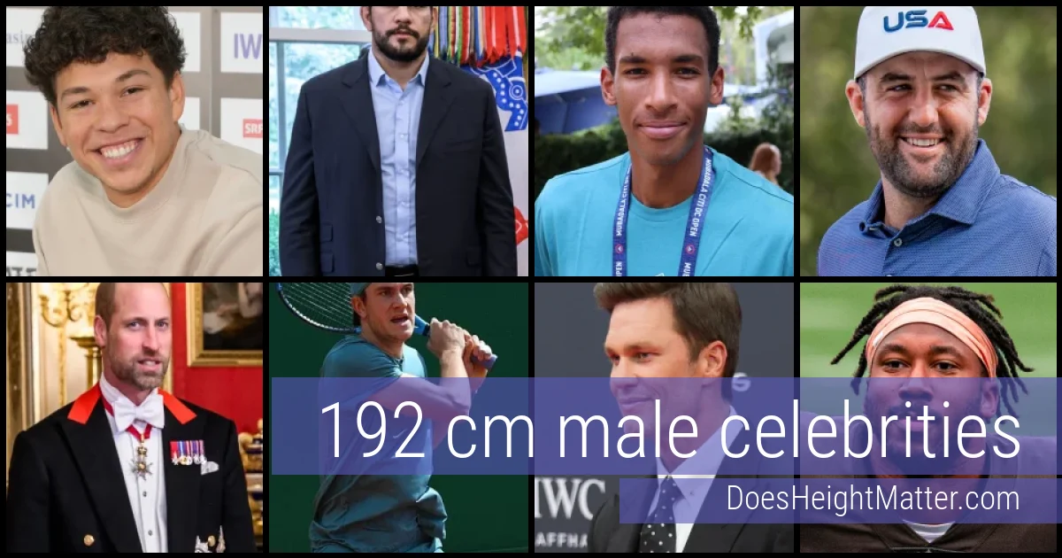 192 cm Male Celebrities and Famous Men