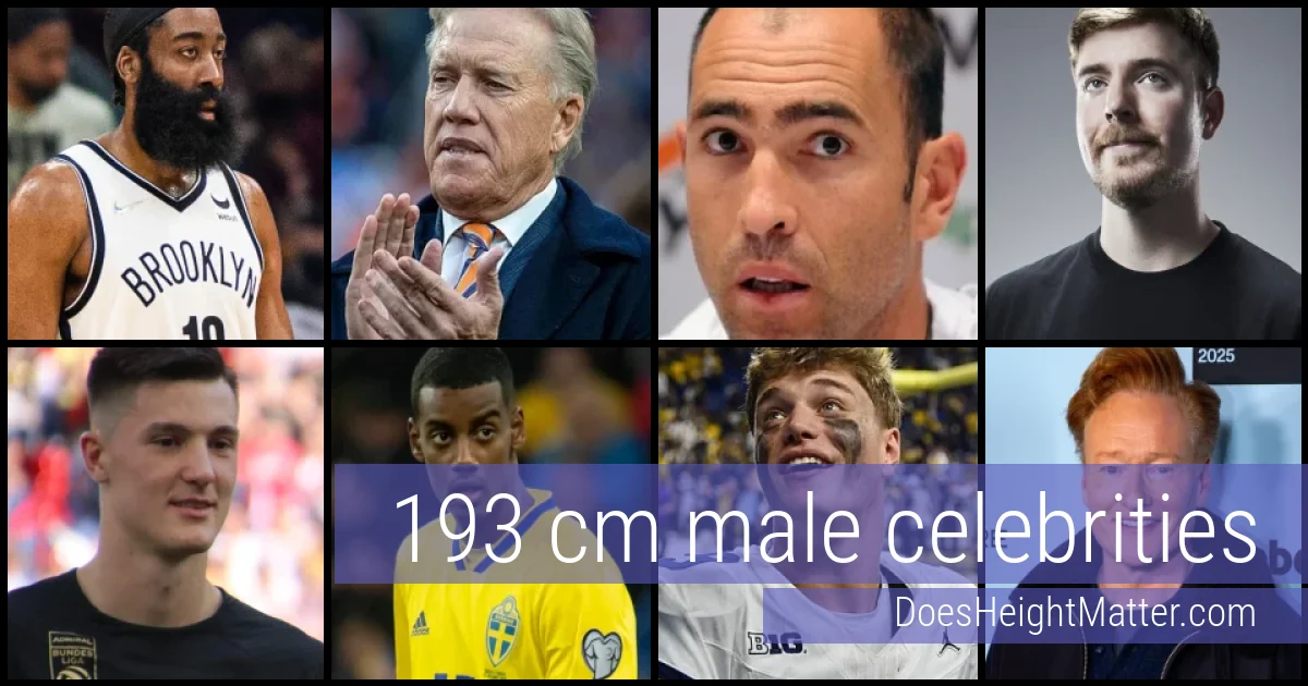 193 cm Male Celebrities and Famous Men