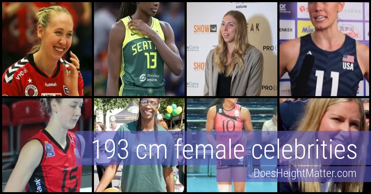 193 cm Female Celebrities and Famous Women