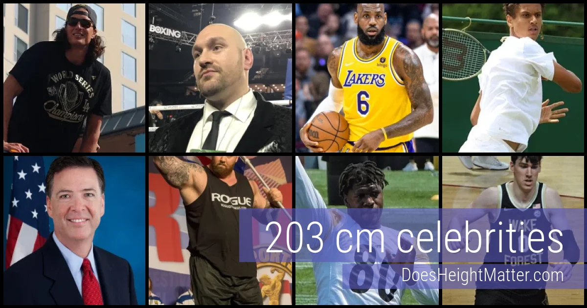 203 cm Celebrities and Famous People