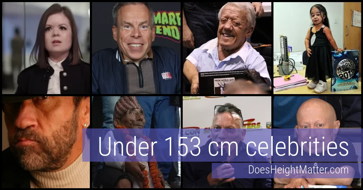 Under 153 cm Celebrities and Famous People