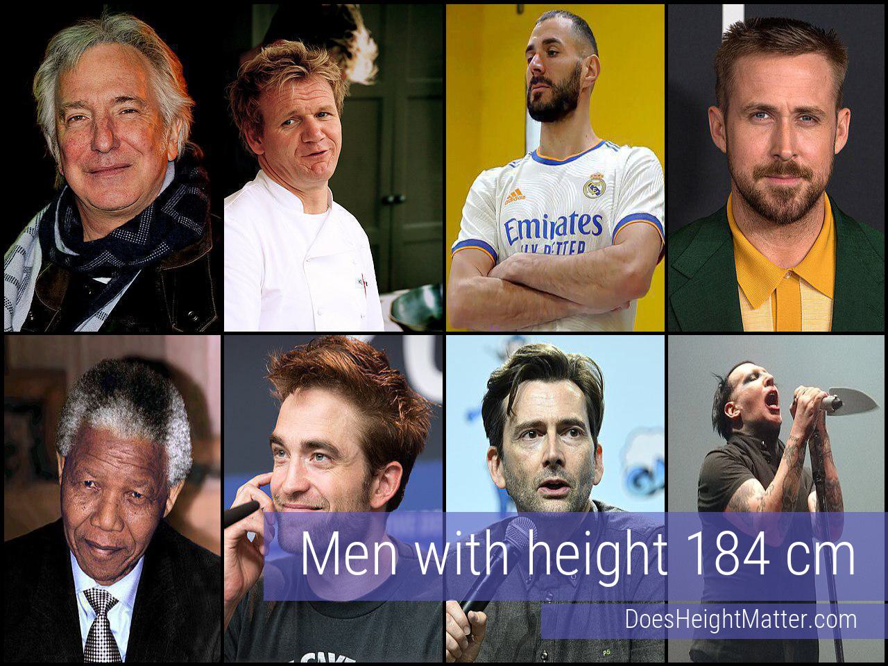 184 cm Male Celebrities