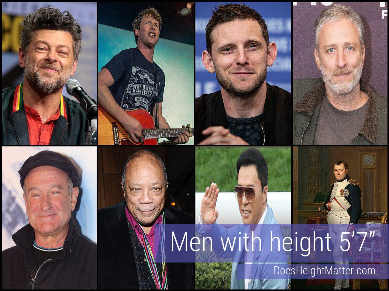 Male celebrities who are 5 ft 7