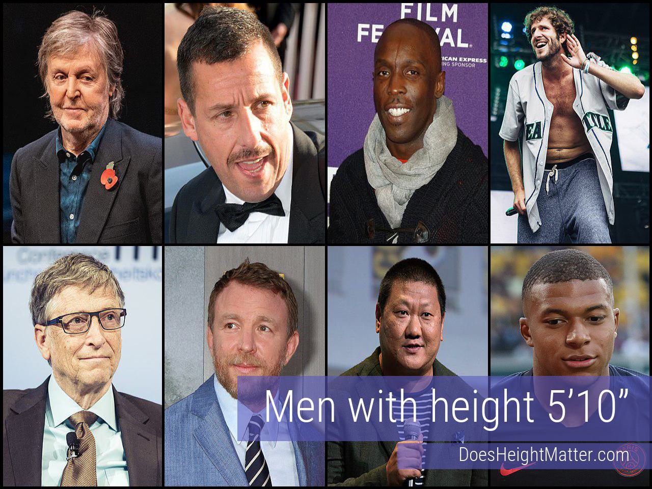 Male celebrities who are 5 ft 10